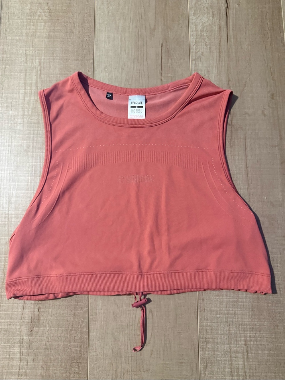 Gymshark Drawstring Cropped Tank Hot Pink Workout Size Medium